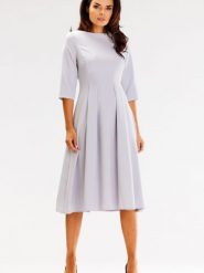 Sukienka Model A620 Grey - awama. Szare sukienki Awama, l, bez wzorów, z elastanu, bez kołnierzyka, plus size, bez ramiączek, rozkloszowane. Za 256.23 zł.
