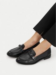 Lasocki Lordsy CEO-WI23-3309-13 Czarny. Czarne lordsy Lasocki, bez wzorów, ze skóry, bez obcasa, bez zapięcia. Za 229.99 zł.