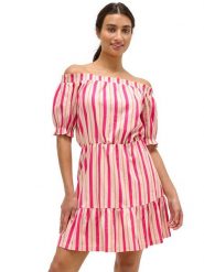 Orsay Sukienka w kolorze różowo-beżowym rozmiar: 36. Brązowe sukienki Orsay, bez wzorów, bez kołnierzyka, bez ramiączek, mini. Za 56.99 zł.