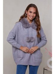Soft Cashmere Sweter w kolorze szarym rozmiar: 34/36. Szare swetry Soft Cashmere, bez wzorów, bez ramiączek. Za 118.84 zł.