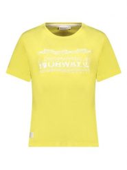 Geographical Norway Koszulka w kolorze żółtym rozmiar: S. Żółte bluzki Geographical Norway, s, bez wzorów, z bawełny, bez kołnierzyka, bez ramiączek. Za 55.45 zł.