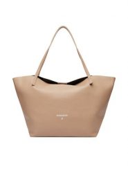 Patrizia Pepe Torebka 2B0130/L148-R874 Beżowy. Brązowe shopper Patrizia Pepe, bez wzorów, ze skóry, bez dodatków. Za 1,289.00 zł.