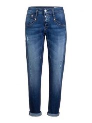 Herrlicher Dżinsy - Tapered fit - w kolorze granatowym rozmiar: W25. Niebieskie jeansy Herrlicher, bez wzorów. Za 140.86 zł.
