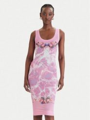 Versace Jeans Couture Sukienka codzienna 80HAO9P6 JS545 Różowy Slim Fit. Czerwone sukienki Versace Jeans Couture, na co dzień, bez wzorów, z jeansu, bez kołnierzyka, bez ramiączek, proste. Za 1,369.00 zł.