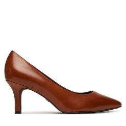 Szpilki Tamaris. Brązowe szpilki Tamaris, bez wzorów, bez obcasa, na szpilce, bez zapięcia. Za 399.99 zł.
