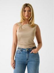 Marciano Guess Top 181915 Brązowy Classic Fit. Brązowe topy Marciano Guess, xs, z aplikacjami, bez kołnierzyka, bez ramiączek. Za 519.99 zł.