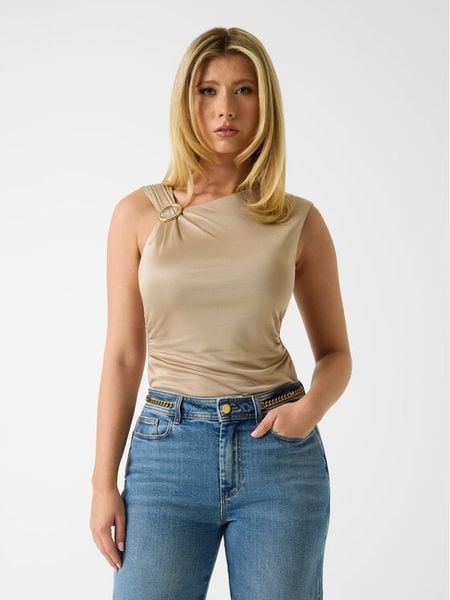 Marciano Guess Top G6GP02 K3068 Beżowy Slim Fit. Brązowe topy Marciano Guess, xs, z aplikacjami, z wiskozy, bez kołnierzyka, bez ramiączek. Za 287.99 zł.