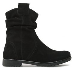 Botki Ara. Czarne botki Ara, bez wzorów, bez obcasa, na płaskiej podeszwie, bez zapięcia. Za 509.99 zł.