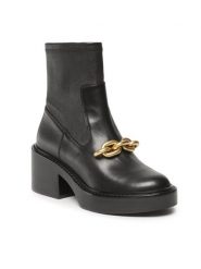 Coach Botki Kenna Leather Bootie CK031 Czarny. Czarne botki Coach, bez wzorów, ze skóry, bez obcasa, na słupku, bez zapięcia. Za 2,249.00 zł.