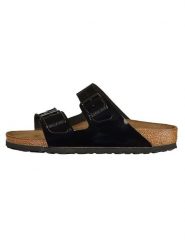 Birkenstock Klapki "Arizona" w kolorze czarnym rozmiar: 44. Czarne klapki Birkenstock, bez wzorów, bez obcasa. Za 307.46 zł.