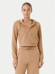 Guess Bluza V5YQ06 KBSL2 Brązowy Regular Fit. Brązowe bluzy Guess, l, z aplikacjami, z syntetyku, bez kaptura. Za 399.99 zł.