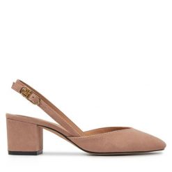Sandały Tommy Hilfiger. Czerwone sandały TOMMY HILFIGER, bez wzorów, bez obcasa, na słupku, bez zapięcia. Za 569.99 zł.