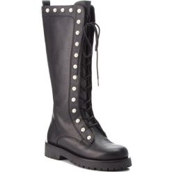 Kozaki TWINSET - Anfibio CA8PQN Nero 00006. Czarne kozaki Twinset, ze skóry, bez obcasa, na obcasie, bez zapięcia. W wyprzedaży za 809.00 zł.