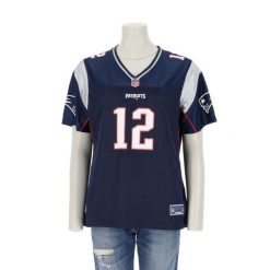 Second life - Damska koszulka NFL Tom Brady w kolorze Navy - Stan bardzo dobry. Niebieskie bluzki NFL, bez wzorów, sportowe, bez kołnierzyka, bez ramiączek. Za 170.36 zł.
