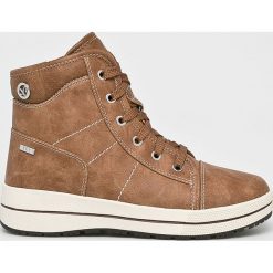 Caprice - Botki. Brązowe botki Caprice, bez wzorów, z materiału, bez obcasa, na obcasie, bez zapięcia. W wyprzedaży za 219.90 zł.
