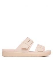 Crocs Klapki Brooklyn Buckle Low Low 211215 Różowy. Czerwone klapki Crocs, bez wzorów, z tworzywa sztucznego, bez obcasa. Za 229.99 zł.