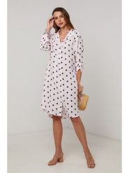 Lin Passion Lniana sukienka w kolorze jasnoróżowym rozmiar: 40/42. Różowe sukienki Lin Passion, na co dzień, bez wzorów, ze lnu, klasyczne, bez kołnierzyka, bez ramiączek, midi, proste. Za 173.99 zł.