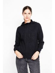 ASSUILI Sweter w kolorze czarnym rozmiar: 34. Czarne swetry Assuili, bez wzorów, ze splotem, bez ramiączek. Za 130.99 zł.