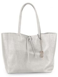 Lucca Baldi Skórzana torebka "Spoleto" w kolorze srebrnym - 34 x 28 x 14 cm rozmiar: onesize. Szare torby na ramię Lucca Baldi, bez wzorów, z materiału, na ramię, bez dodatków. Za 281.95 zł.