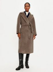 Weekend Max Mara Płaszcz wełniany Tempera 2425016102 Brązowy Regular Fit. Brązowe płaszcze Weekend Max Mara, na zimę, bez wzorów, z wełny, bez kaptura. Za 3,649.00 zł.