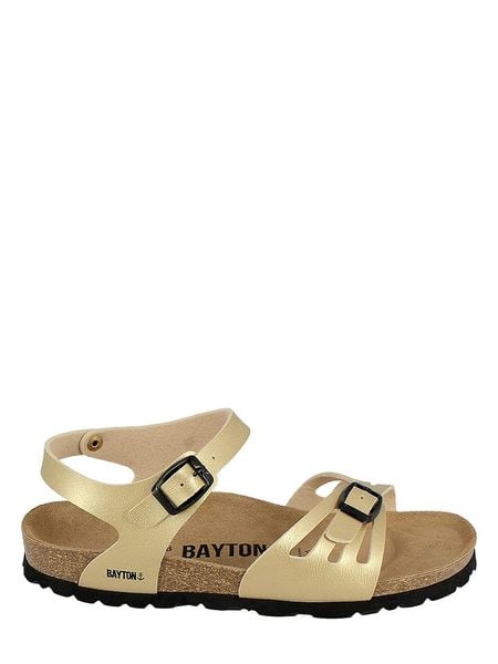BAYTON Sandały "Eos" w kolorze złotym rozmiar: 39. Żółte sandały Bayton, bez wzorów, klasyczne, z otwartym noskiem, bez obcasa, bez zapięcia. Za 169.95 zł.