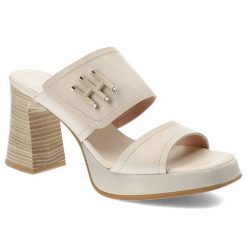 Beżowe Klapki Hispanitas Eleganckie Buty Damskie. Brązowe klapki Hispanitas, bez wzorów, bez obcasa, na obcasie. Za 489.00 zł.