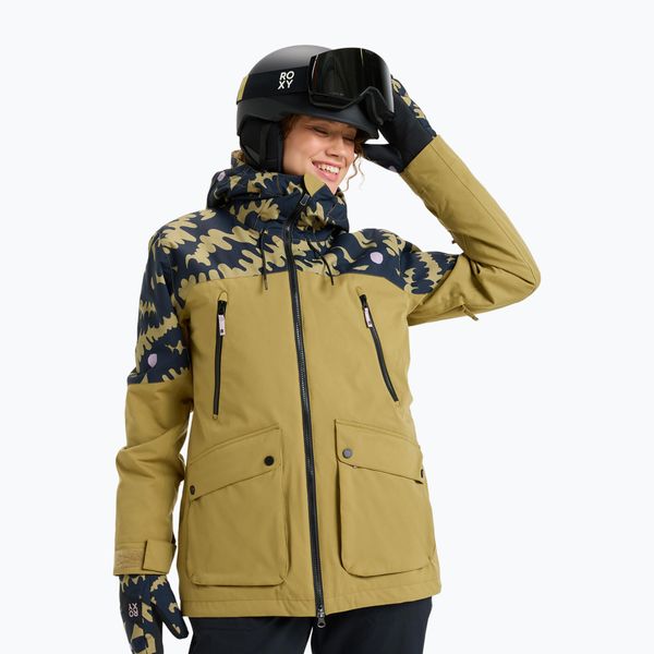 Kurtka snowboardowa damska ROXY Stated. Zielone kurtki narciarskie Roxy, l, bez wzorów, z materiału, bez kaptura, snowboardowy. Za 999.99 zł.