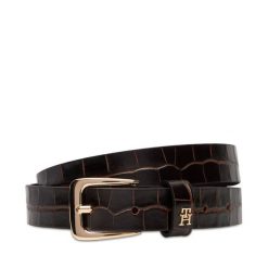 Pasek Damski Tommy Hilfiger. Brązowe paski TOMMY HILFIGER, bez wzorów. Za 259.99 zł.