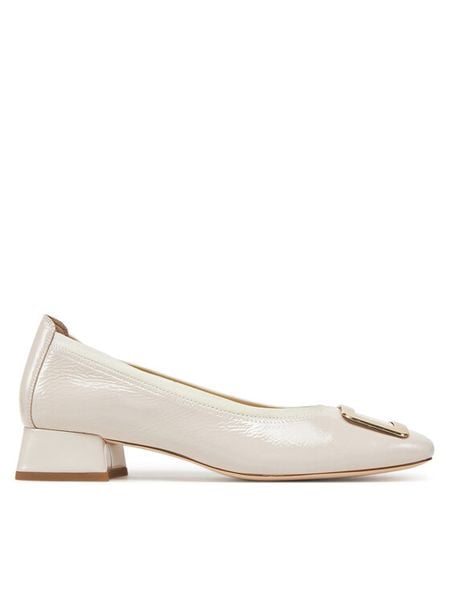 Caprice Półbuty 9-22300-44 Beżowy. Brązowe czółenka Caprice, bez wzorów, z lakierowanej skóry, bez obcasa, na obcasie, bez zapięcia. Za 265.99 zł.