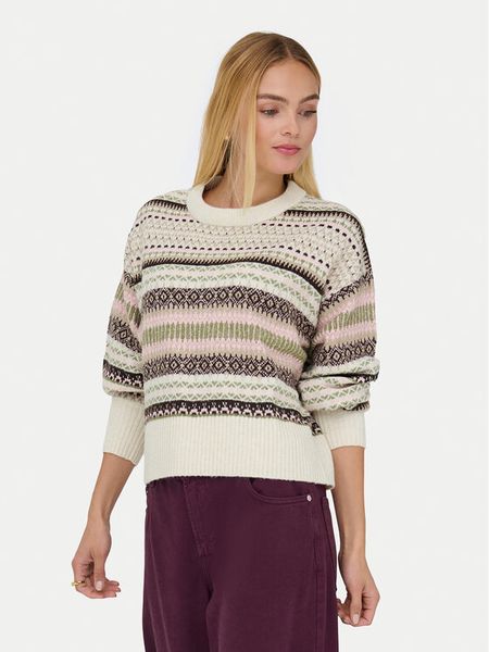 ONLY Sweter Arianne 15285832 Beżowy Regular Fit. Brązowe swetry Only, l, bez wzorów, z syntetyku, bez ramiączek. Za 149.99 zł.
