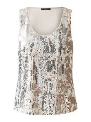 Oui Top w kolorze złoto-srebrnym rozmiar: 42. Szare topy Oui, bez wzorów, bez kołnierzyka, bez ramiączek. Za 130.99 zł.