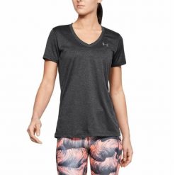 Koszulka treningowa damska Under Armour Tech Solid. Szare koszulki sportowe Under Armour, bez wzorów, z poliesteru, bez ramiączek. Za 70.35 zł.