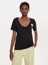 Desigual T-Shirt Vini 24WWTK41 Czarny Regular Fit. Czarne t-shirty Desigual, s, bez wzorów, z bawełny, bez kołnierzyka, bez ramiączek. Za 109.99 zł.