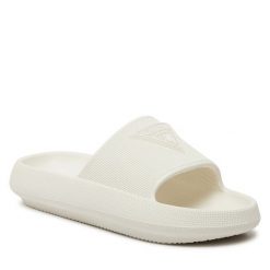 Klapki Guess. Białe klapki Guess, z aplikacjami, bez obcasa. Za 149.99 zł.