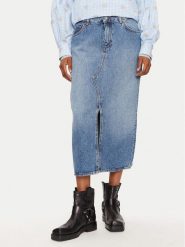 Mustang Spódnica jeansowa Eureka 1015589 Niebieski Slim Fit. Niebieskie spódnice Mustang, bez wzorów, z bawełny. Za 179.99 zł.