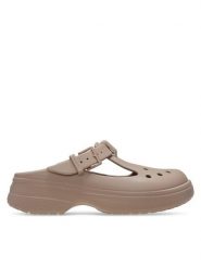 Crocs Klapki Classic Mary Jane Clog 210581 Brązowy. Brązowe klapki Crocs, bez wzorów, z tworzywa sztucznego, bez obcasa. Za 189.99 zł.