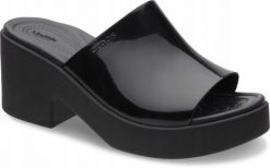 Klapki Dla Dorosłych Crocs Crocs Brooklyn High Shine Heel Slide. Czarne klapki Crocs, bez wzorów, z materiału, bez obcasa. Za 230.99 zł.