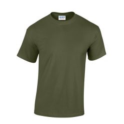 Ciężka Bawełniana Koszulka Unisex Dla Dorosłych. Zielone bluzki GILDAN, xl, bez wzorów, z bawełny, sportowe, bez kołnierzyka, bez ramiączek. Za 37.99 zł.