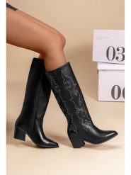 C'M Kozaki w kolorze czarnym rozmiar: 38. Czarne kozaki C'M, na zimę, bez obcasa, bez zapięcia. Za 173.99 zł.