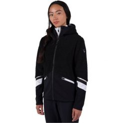 Kurtka narciarska damska z pełnym zamkiem z polaru Rossignol Wispile. Czarne kurtki narciarskie Rossignol, bez wzorów, z polaru, z kapturem, narciarskie. Za 625.50 zł.