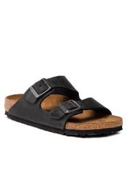 Birkenstock Klapki Arizona Bs 0552113 Czarny. Czarne klapki Birkenstock, bez wzorów, ze skóry, bez obcasa. Za 369.99 zł.