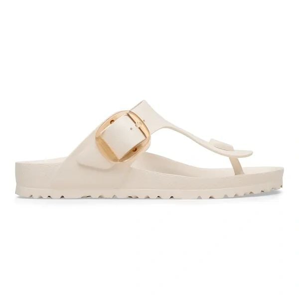 Birkenstock Gizeh Big Buckle EVA Eggshell Japonki damskie. Białe klapki Birkenstock, bez wzorów, bez obcasa. Za 229.99 zł.