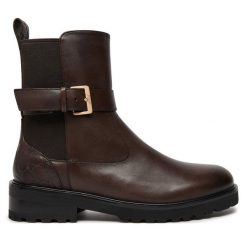 Botki JOOP!. Brązowe botki Joop!, bez wzorów, bez obcasa, na płaskiej podeszwie, bez zapięcia. Za 839.99 zł.