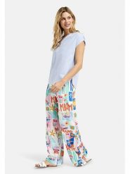 Milano Italy Bluzka w kolorze błękitno-białym rozmiar: 44. Niebieskie bluzki Milano Italy, bez wzorów, z bawełny, bez kołnierzyka, bez ramiączek. Za 126.99 zł.