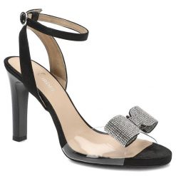 Czarne Sandały Kordel Eleganckie Buty Z Kokardą. Czarne sandały Kordel, z aplikacjami, eleganckie, bez obcasa, na obcasie, bez zapięcia. Za 422.99 zł.