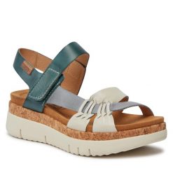 Sandały Pikolinos. Niebieskie sandały Pikolinos, bez wzorów, bez obcasa, na płaskiej podeszwie, bez zapięcia. Za 359.99 zł.