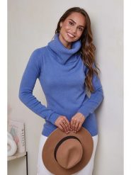Soft Cashmere Golf w kolorze niebieskim rozmiar: 38/40. Niebieskie golfy Soft Cashmere, bez wzorów, z kaszmiru, bez ramiączek. Za 101.23 zł.