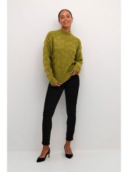 Kaffe Sweter "Jane" w kolorze zielonym rozmiar: L. Zielone swetry Kaffe, l, bez wzorów, z wełny, bez ramiączek. Za 129.57 zł.