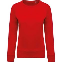 Bluza damska z okrągłym dekoltem z bawełny organicznej Kariban. Czerwone bluzy KARIBAN, bez wzorów, z bawełny, bez kaptura. Za 164.00 zł.