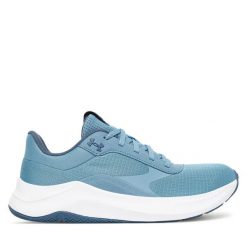 Buty na siłownię Under Armour. Niebieskie obuwie sportowe Under Armour, bez zapięcia, na fitness i siłownię. Za 299.99 zł.